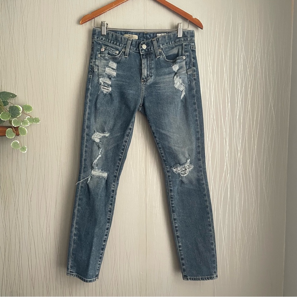 AG Adriano Goldschmied Jeans Womens 25 The Beau Slouchy Skinny Denim Distressed